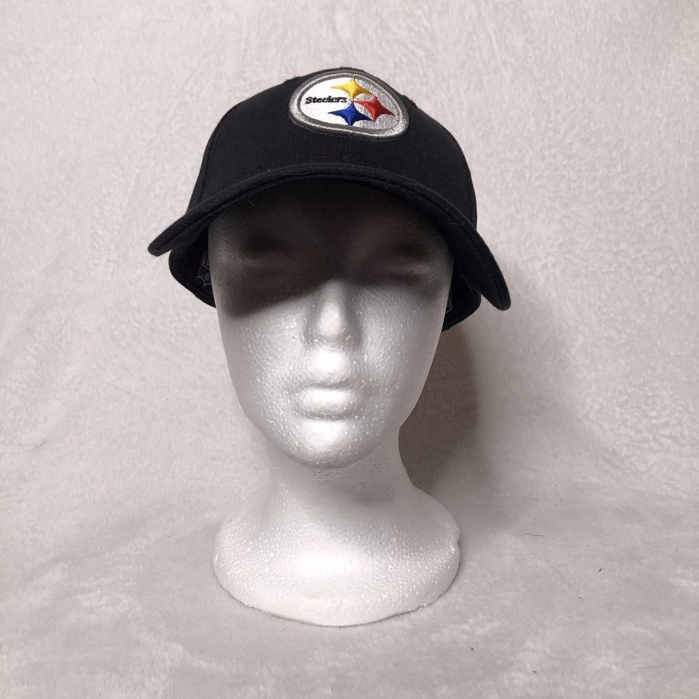 New Era Mens Black Steelers Baseball Hat One Size